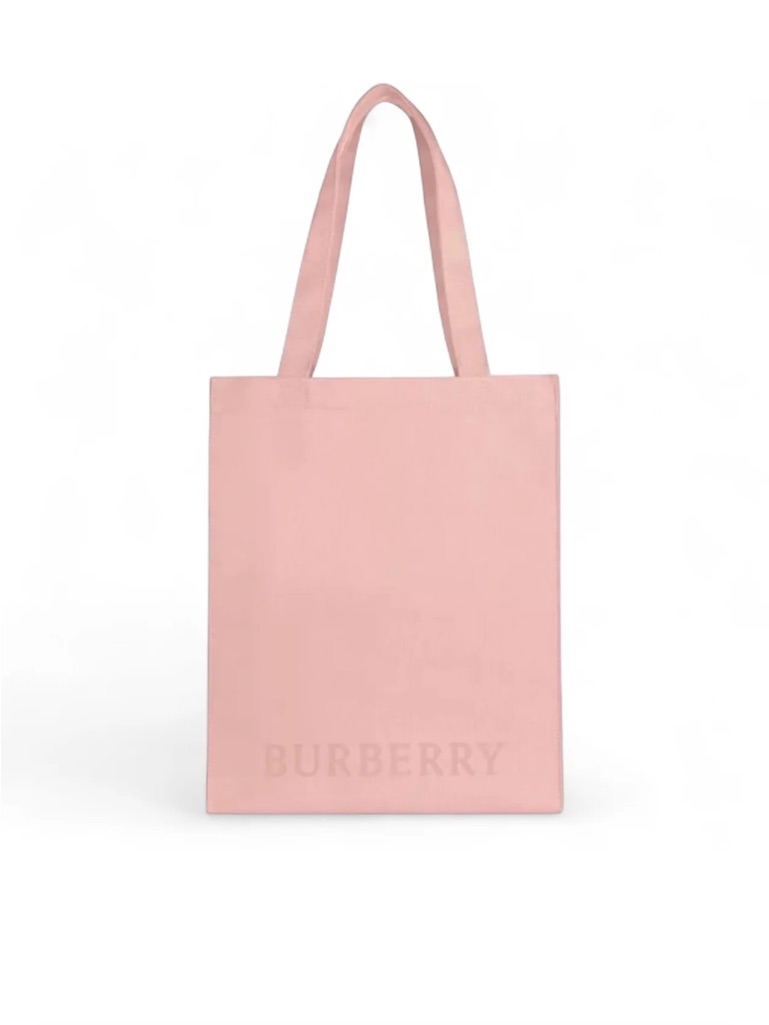 Burberry Blush Pink Cotton Logo Tote Bag Purse Canvas Shopper Logo